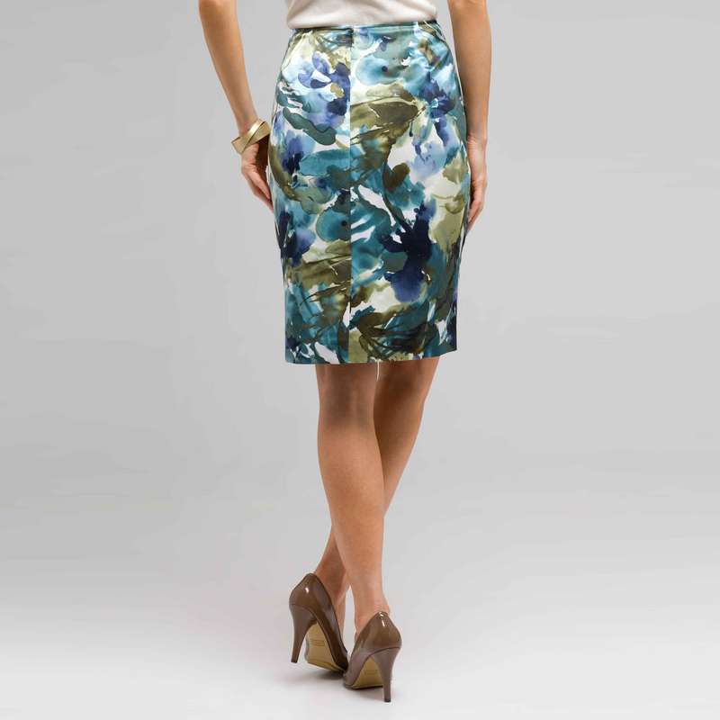 Floral Pencil Skirt, Surf Multi, large