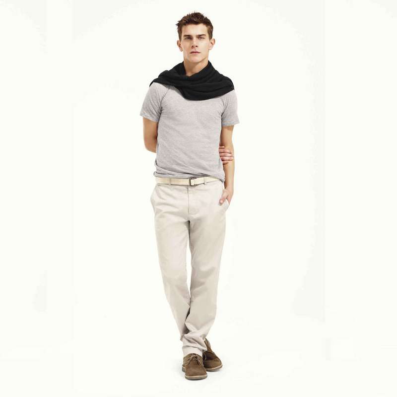 Slim Pants, Beige, large